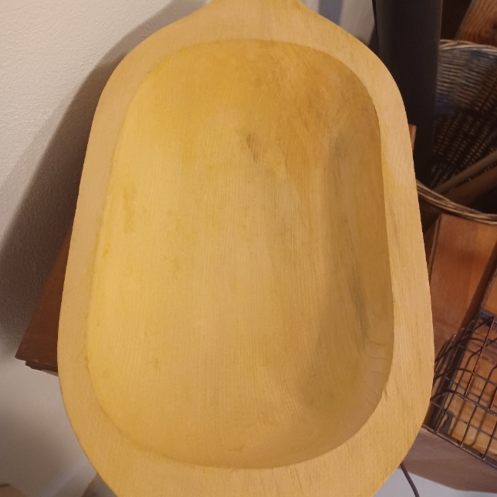 Wooden bread dough bowl